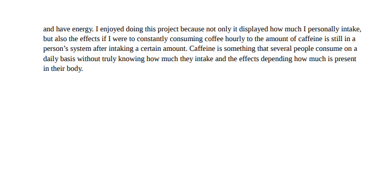 amount of coffee still present after the second (7 a.m.) cup of