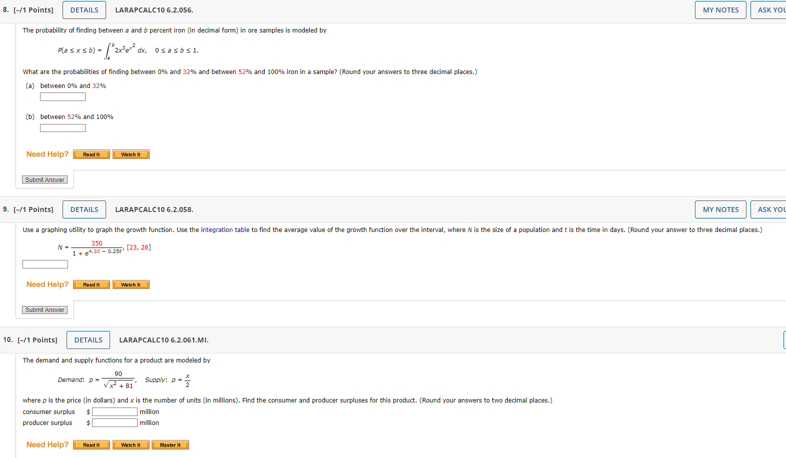 constant of integration. Remember to use absolute values where appropriate.) 5 *2