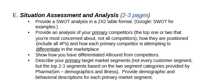 analysis In a 2x2 table fonnat. (Google: SWOT for examples. ) -