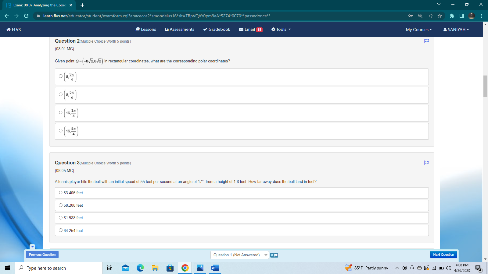Q E FLVS Lessons Assessments V Gradebook Email 15 #Tools My Courses