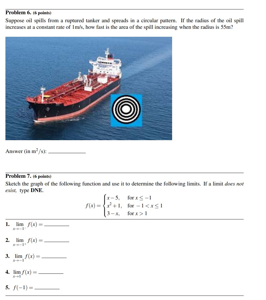 you. Antiderivative = + C. Problem 3. (6 points} 6 Find the