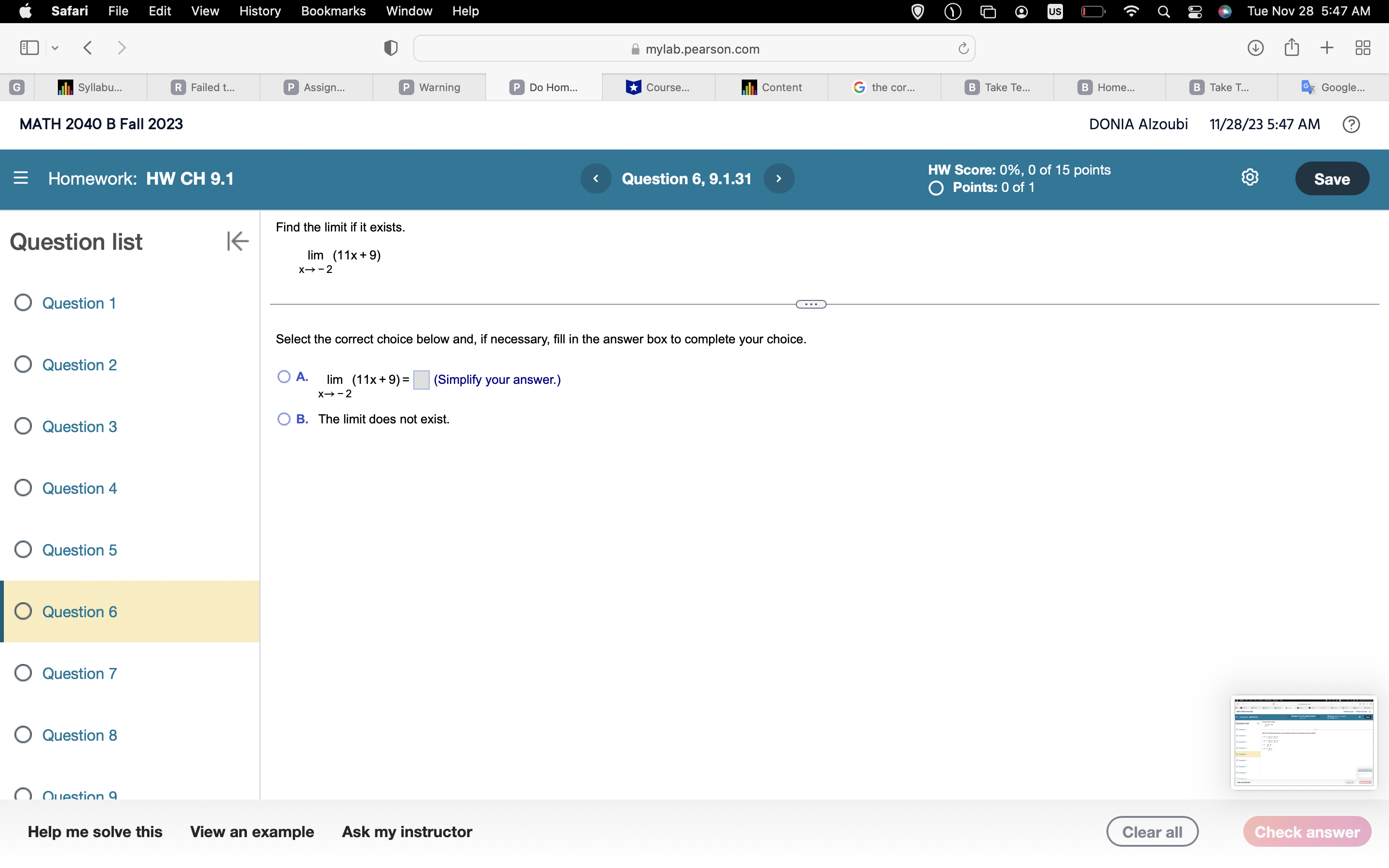 0 Tue Nov 28 5:47 AM mylab.pearson.com C 88 G I Syllabus..