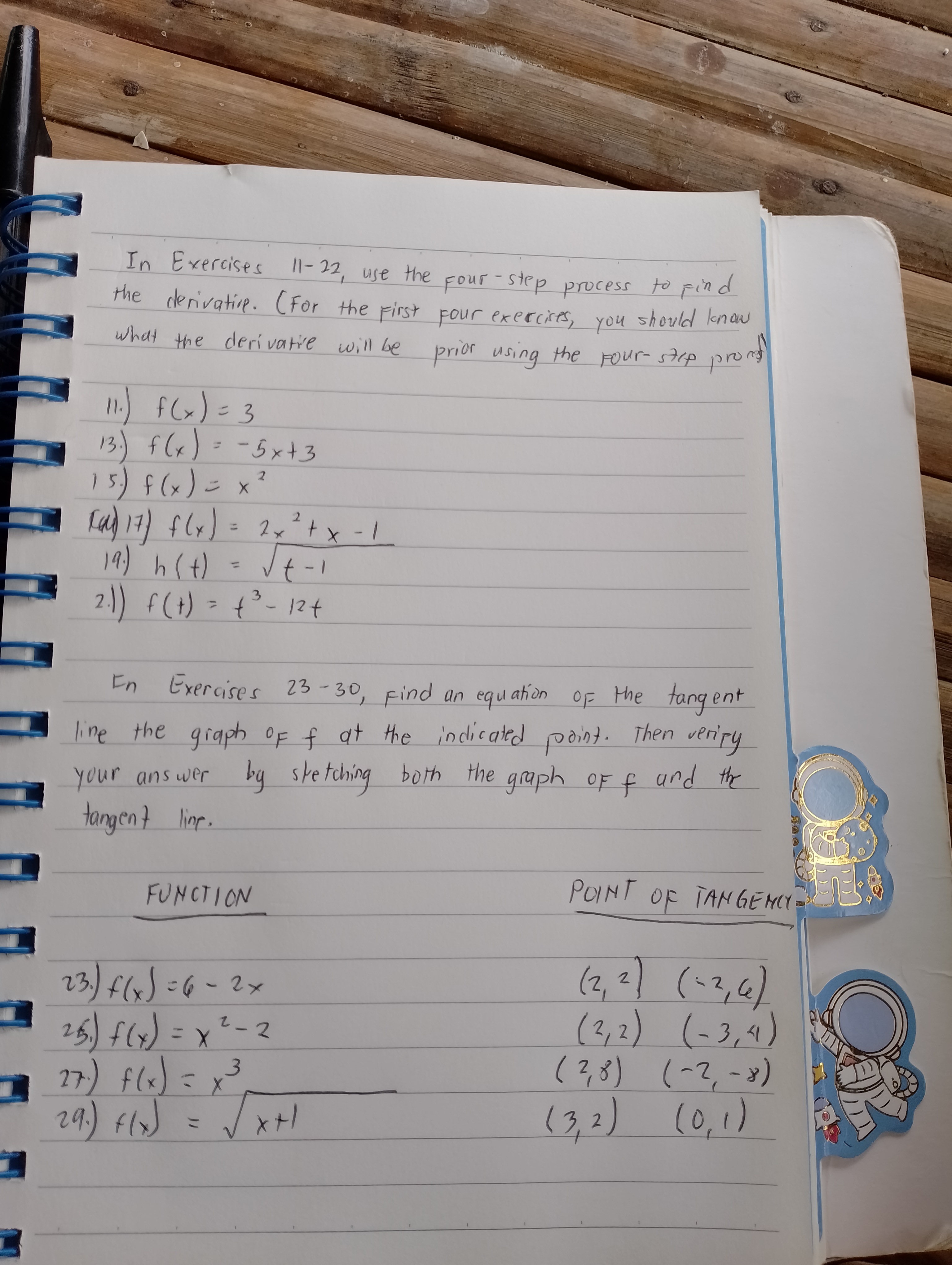  In Exercises 11- 22 , use the Four- step process to