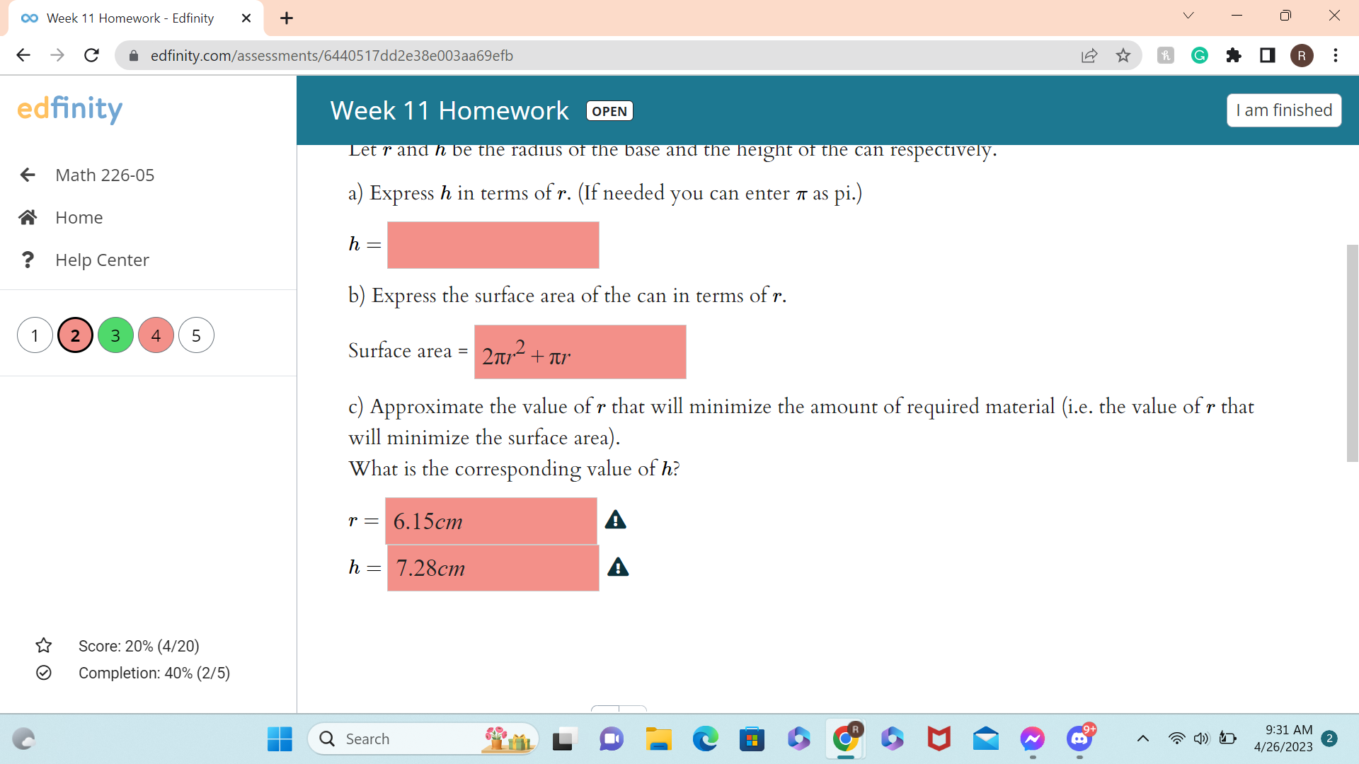 Math 226-05 ITEMS INFO Home 1 . Practice similar Help me with