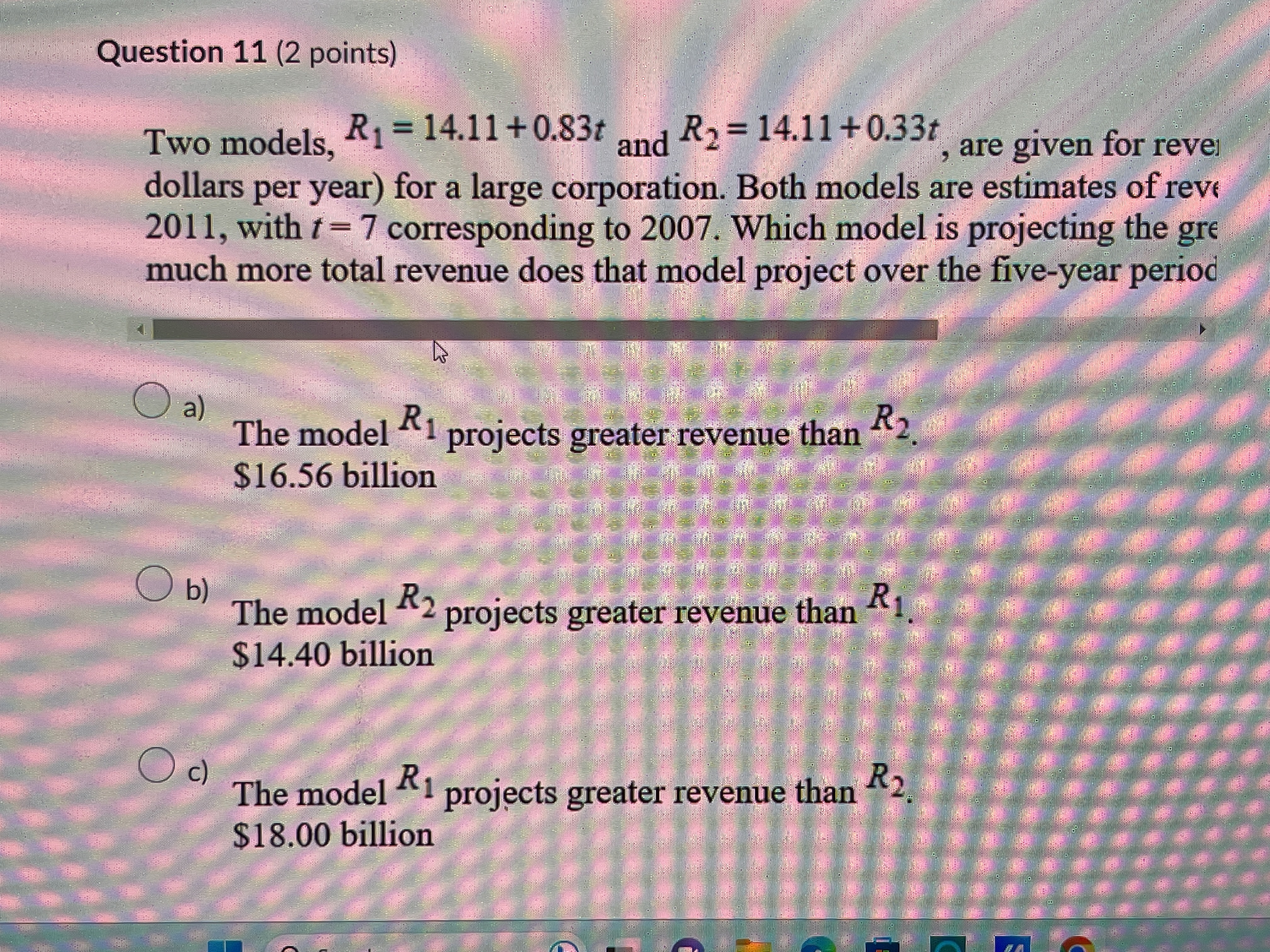 a large corporation. Both models are estimates of reve 2011, with f