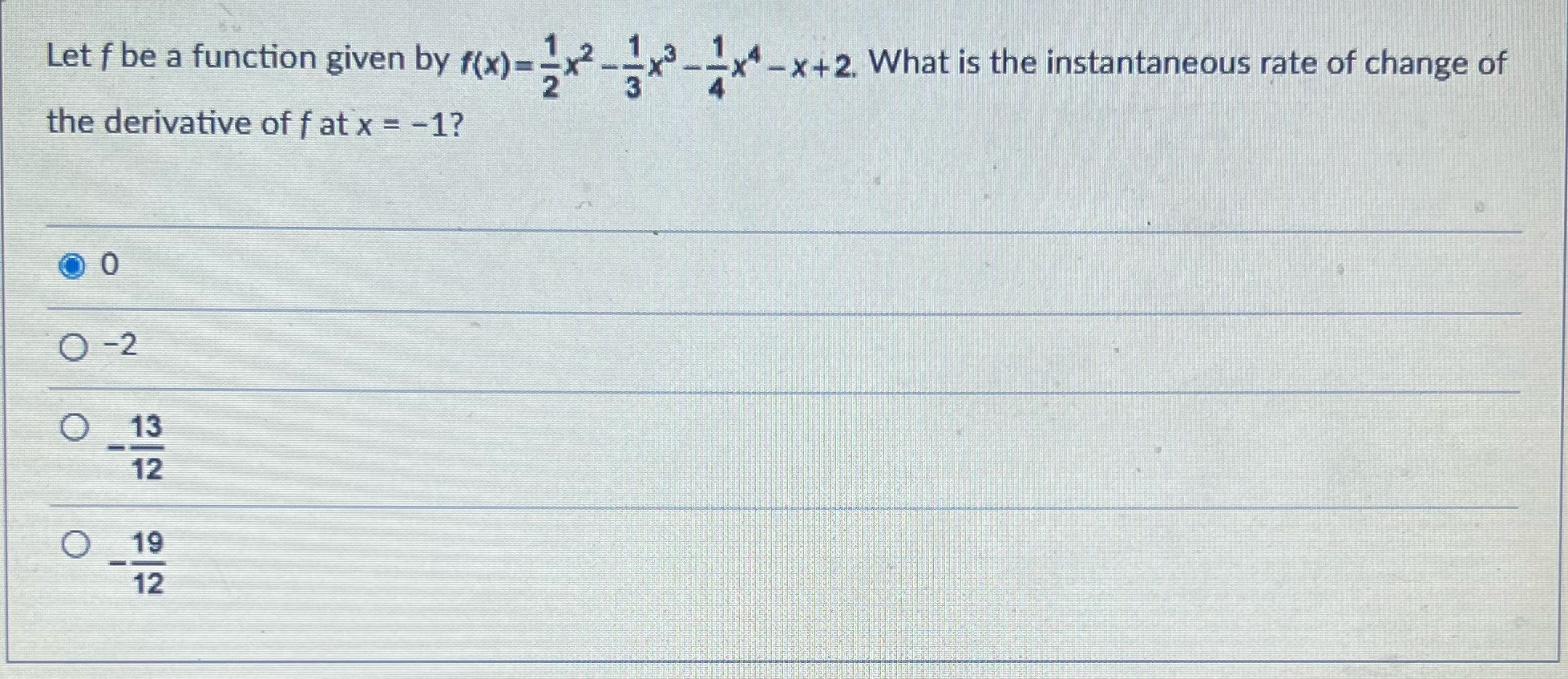  Let f be a function given by f(x) = -x+2. What