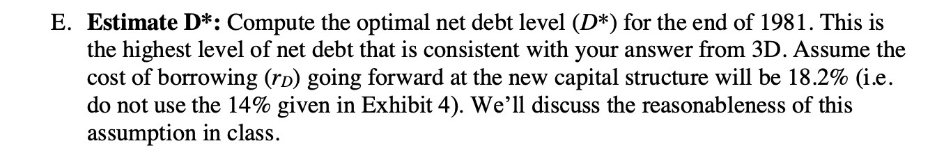 the end of 1981. This is the highest level of net debt