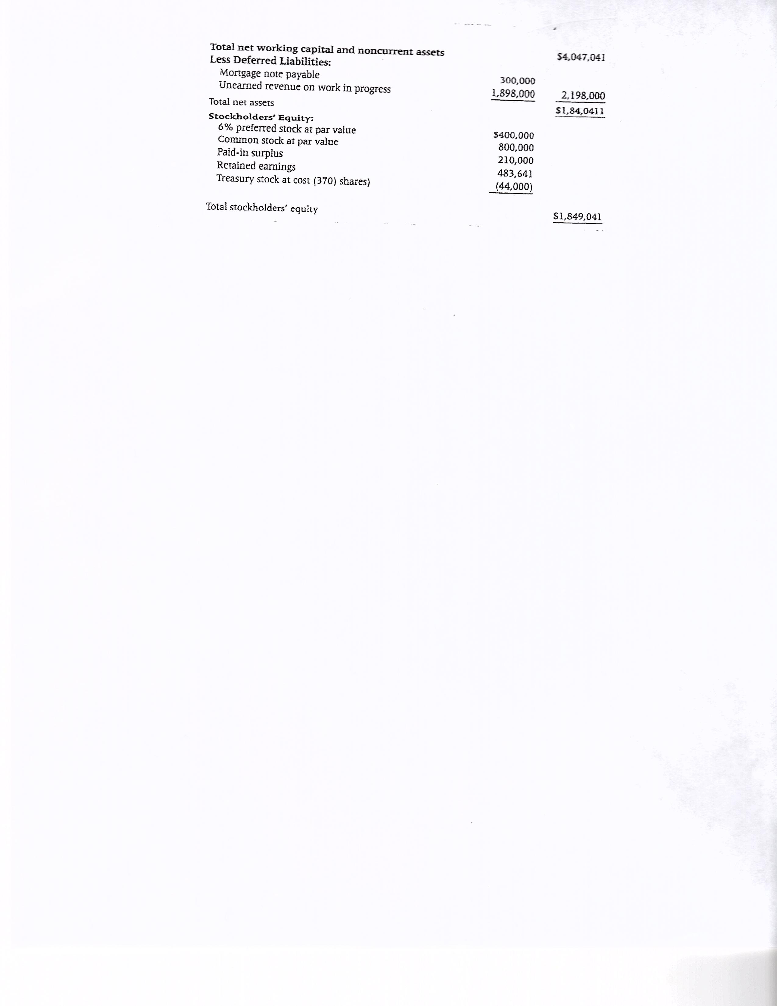 W W7 W \041'" / The attached Statement of Financial Position was