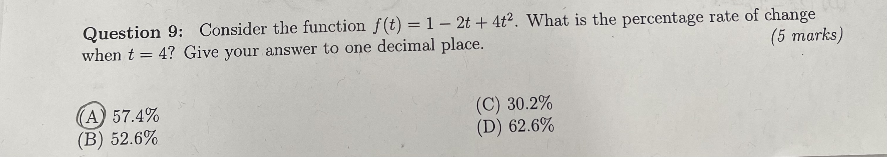  Question 9: Consider the function f(t) = 1 - 2t +