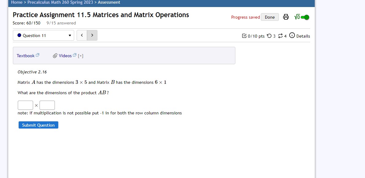 Done VOCO Score: 60/150 9/15 answered . Question 11 0/10 pts 0