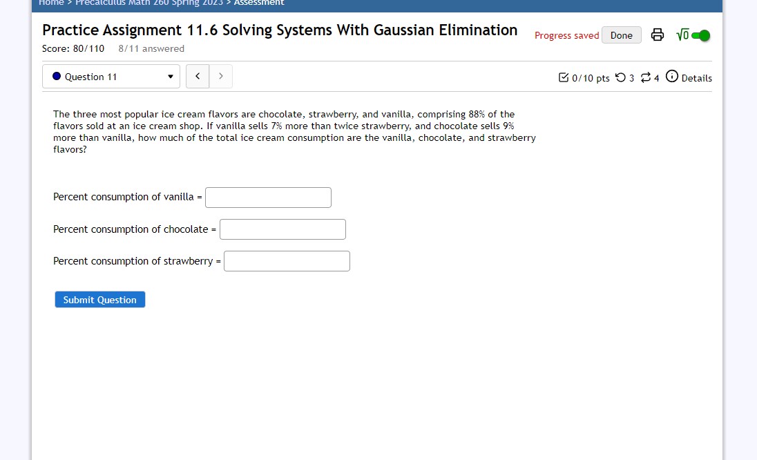 for both the row column dimensions Submit QuestionPractice Assignment 11.5 Matrices and