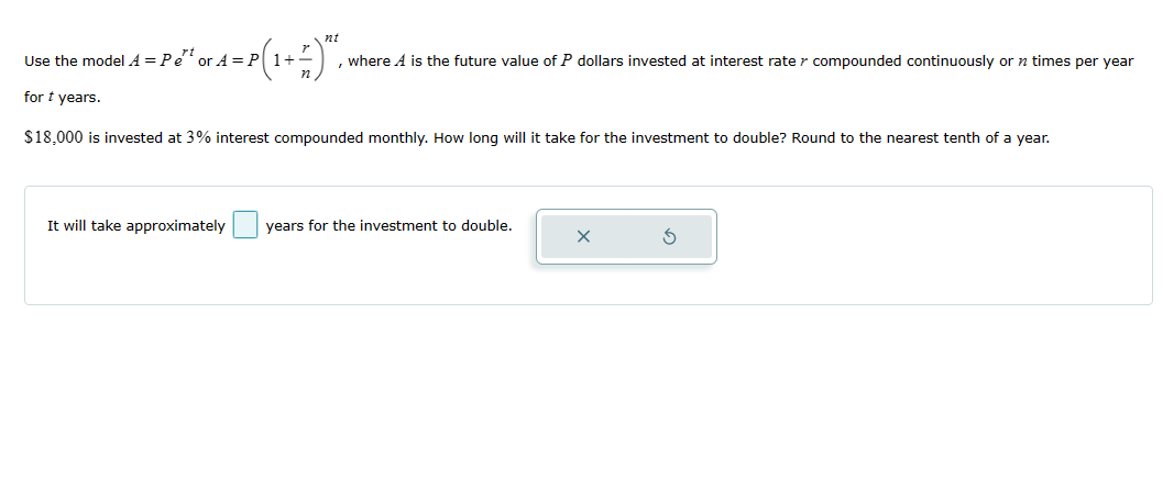 the future value of P dollars invested at interest rate y compounded