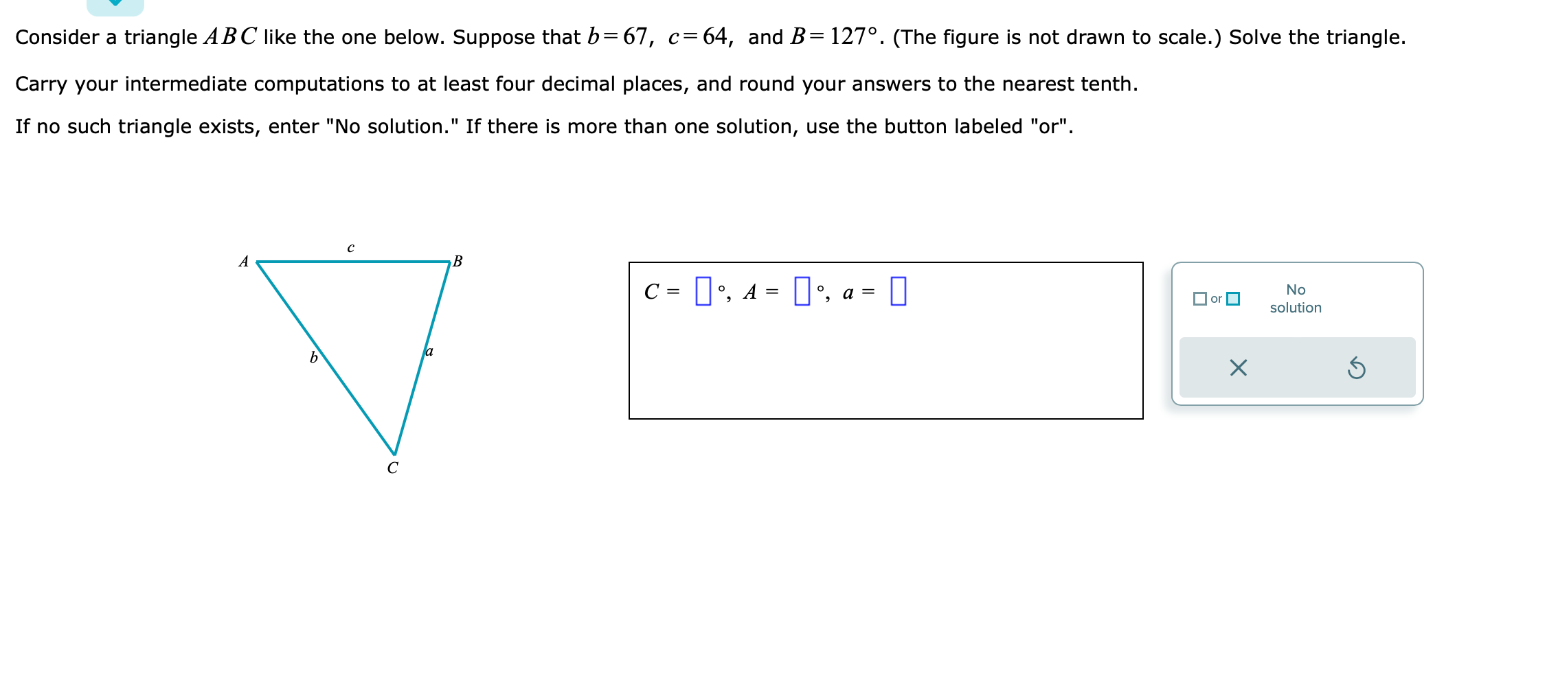  v Consider a triangle ABC like the one below. Suppose that