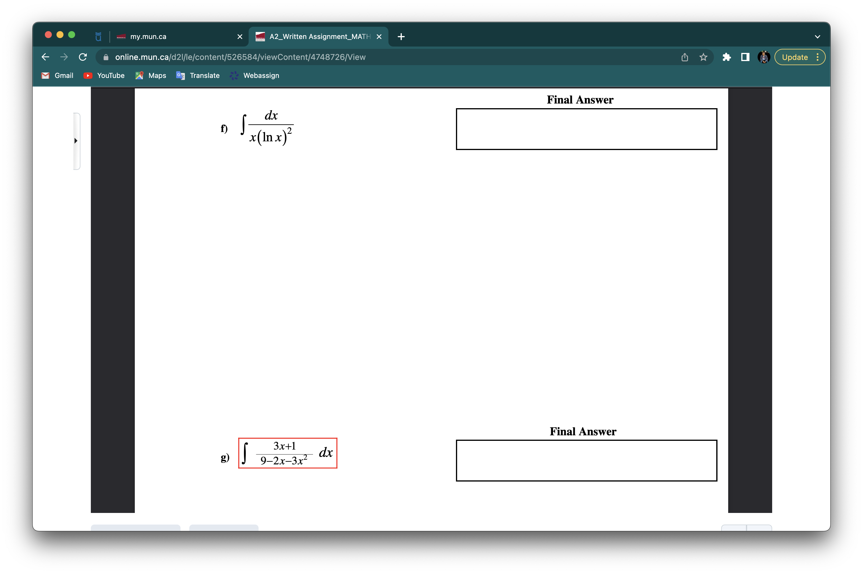 for the substitution. Final Answer 5x* + 2x a ) dx (x'