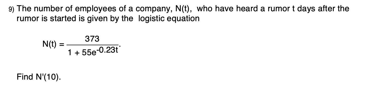 Calculus, please show all your step, paper solution is preferred 9)