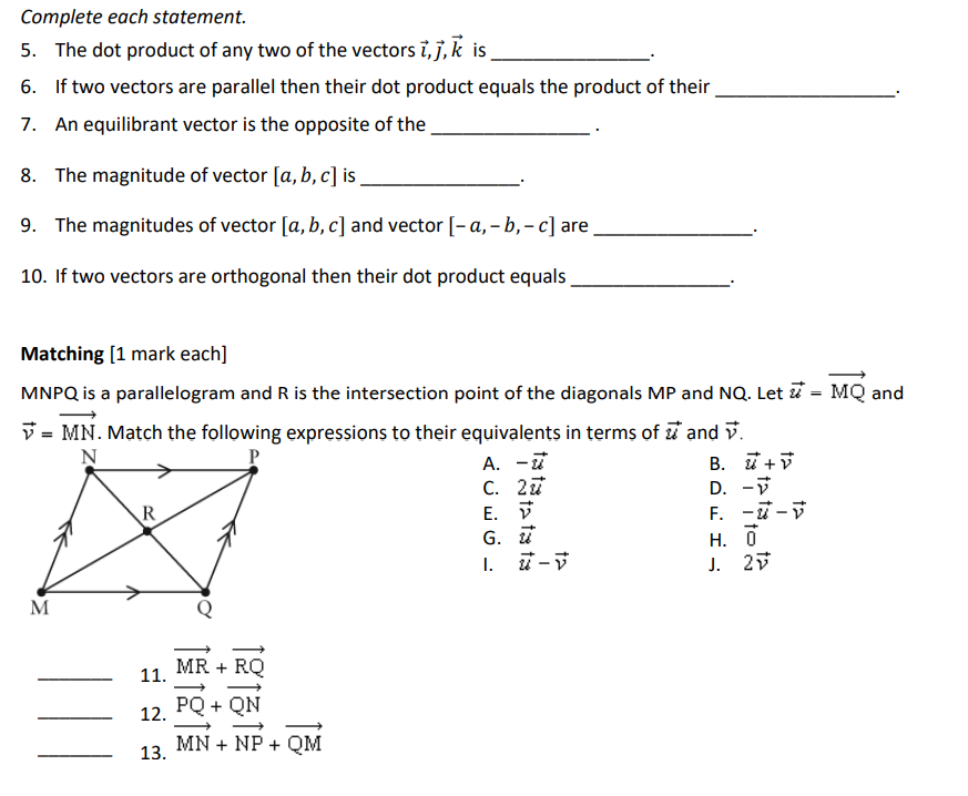 E, 13 2 AD and W 2 3?. Express each vector as