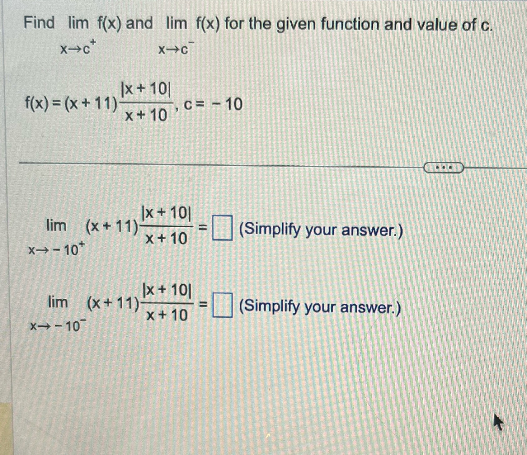 value of c. x-c* X ->C |x + 101 f(x) = (x+11)