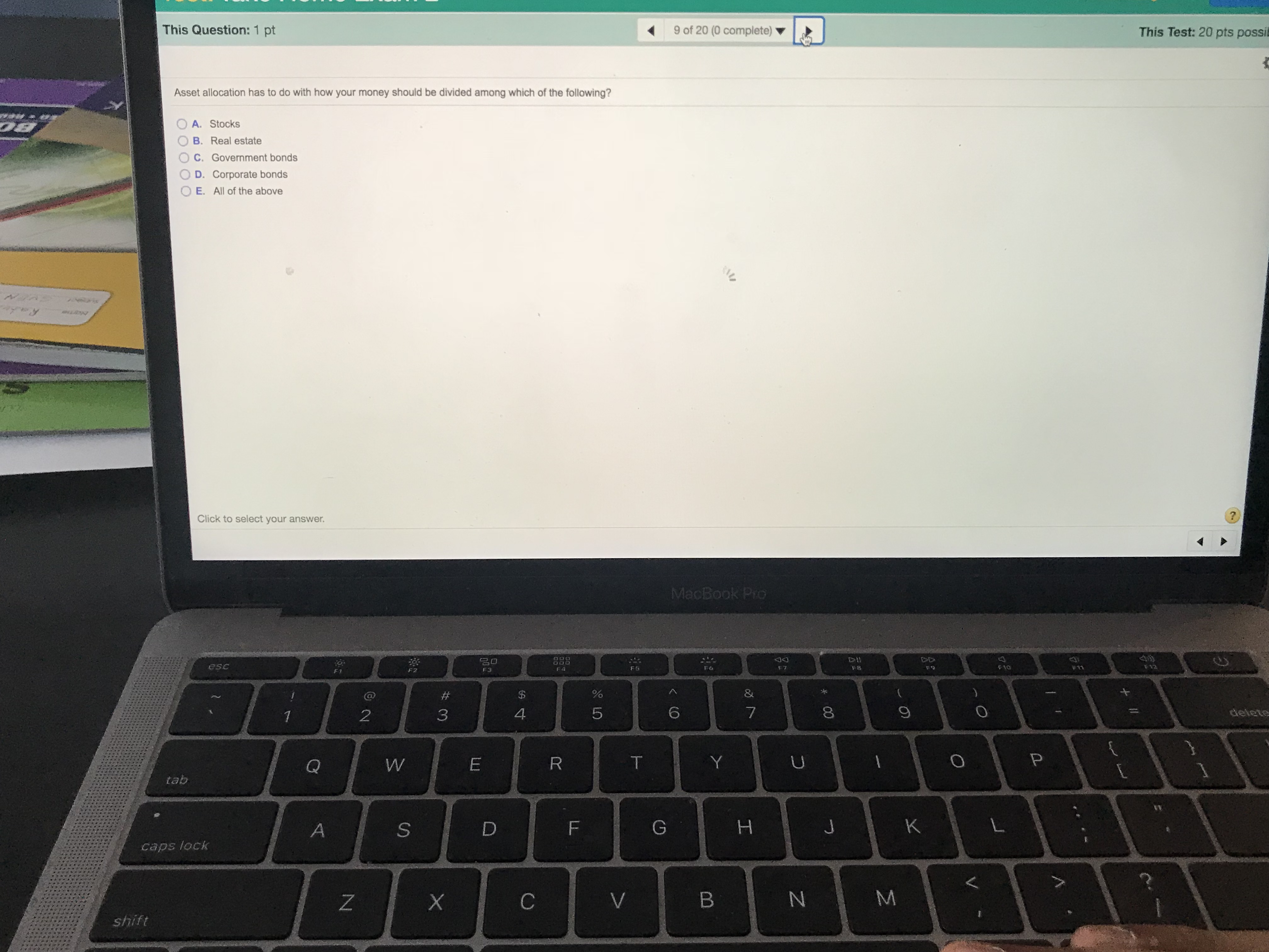 This Question: 1 pt Asset allocation has to do with how your