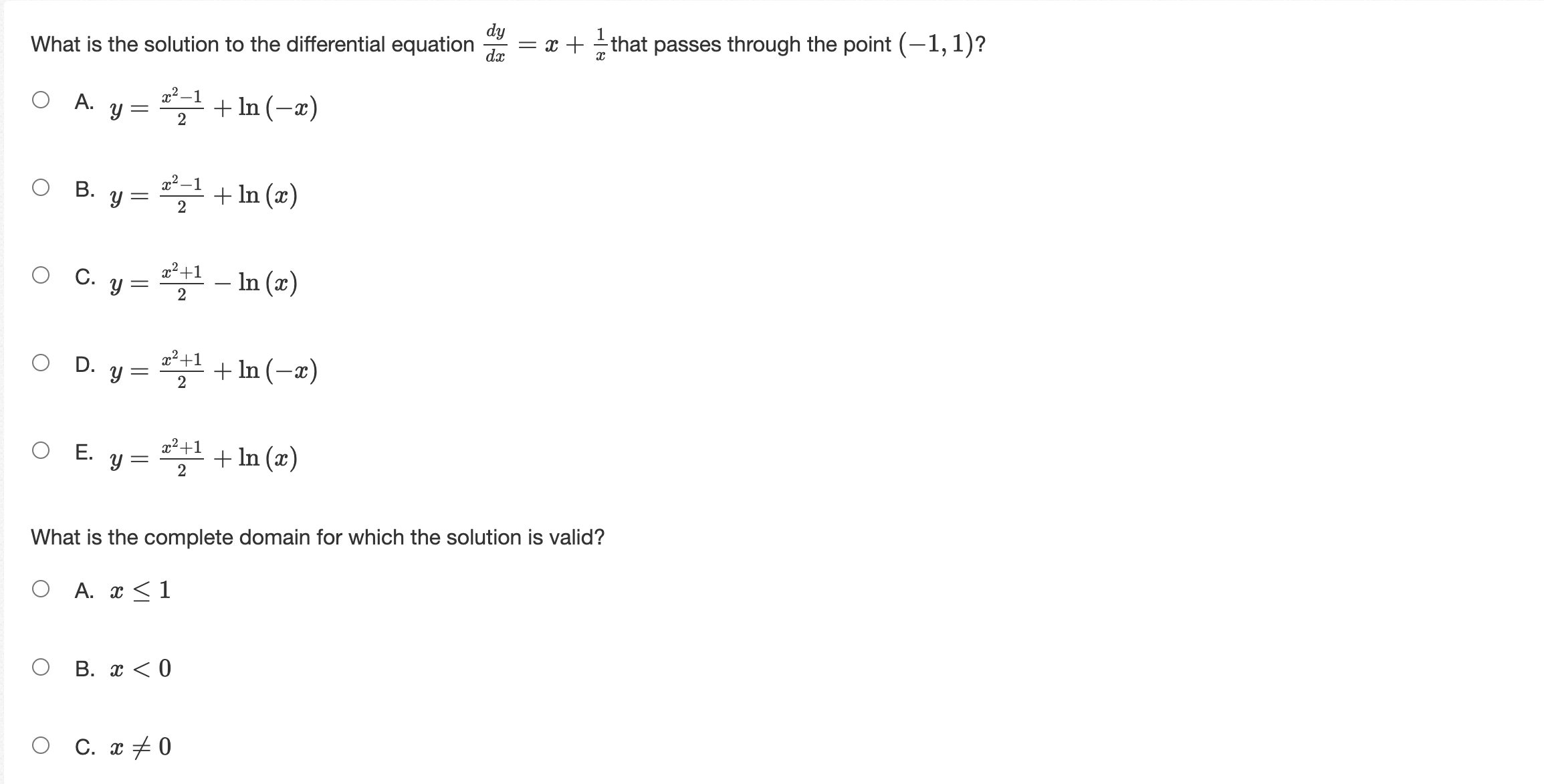 What is the solution to the differential equation d = x
