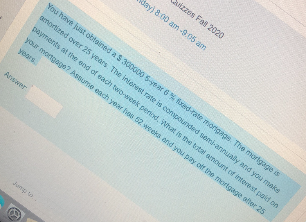 -9:05 am You have just obtained a $ 300000 5-year 6 %