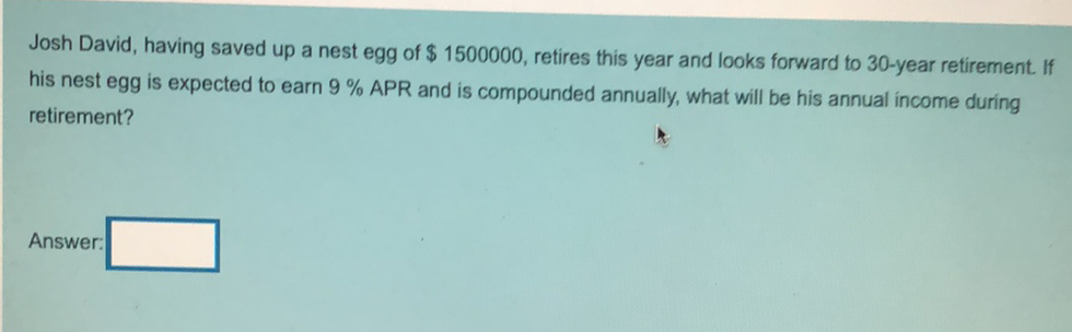 nest egg of $ 1500000, retires this year and looks forward to