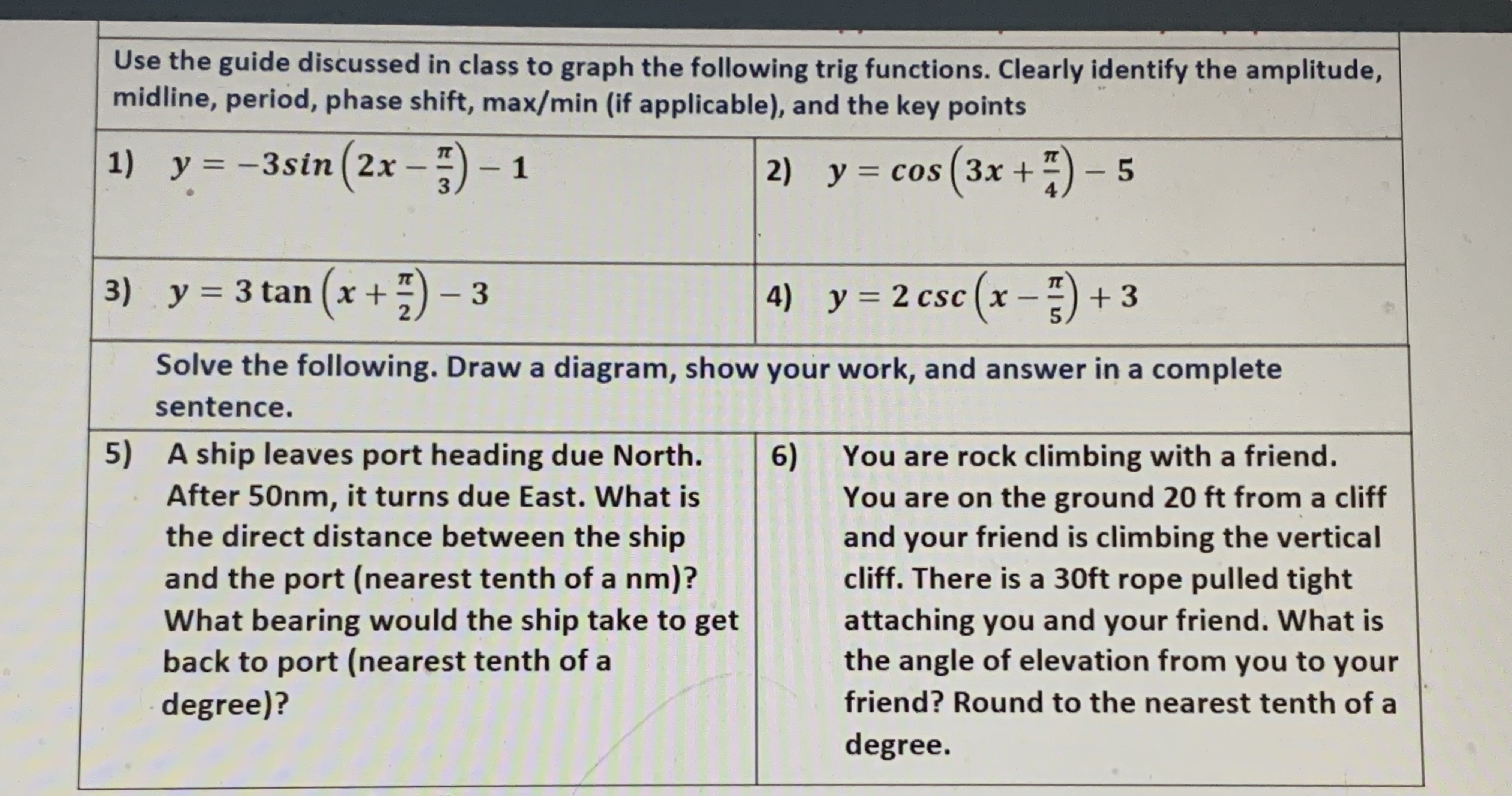  Can you please help me answer all these problems. m Use