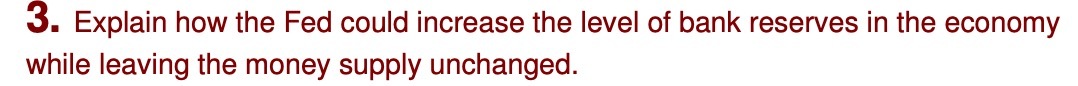 reserves in the economy while leaving the money supply unchanged