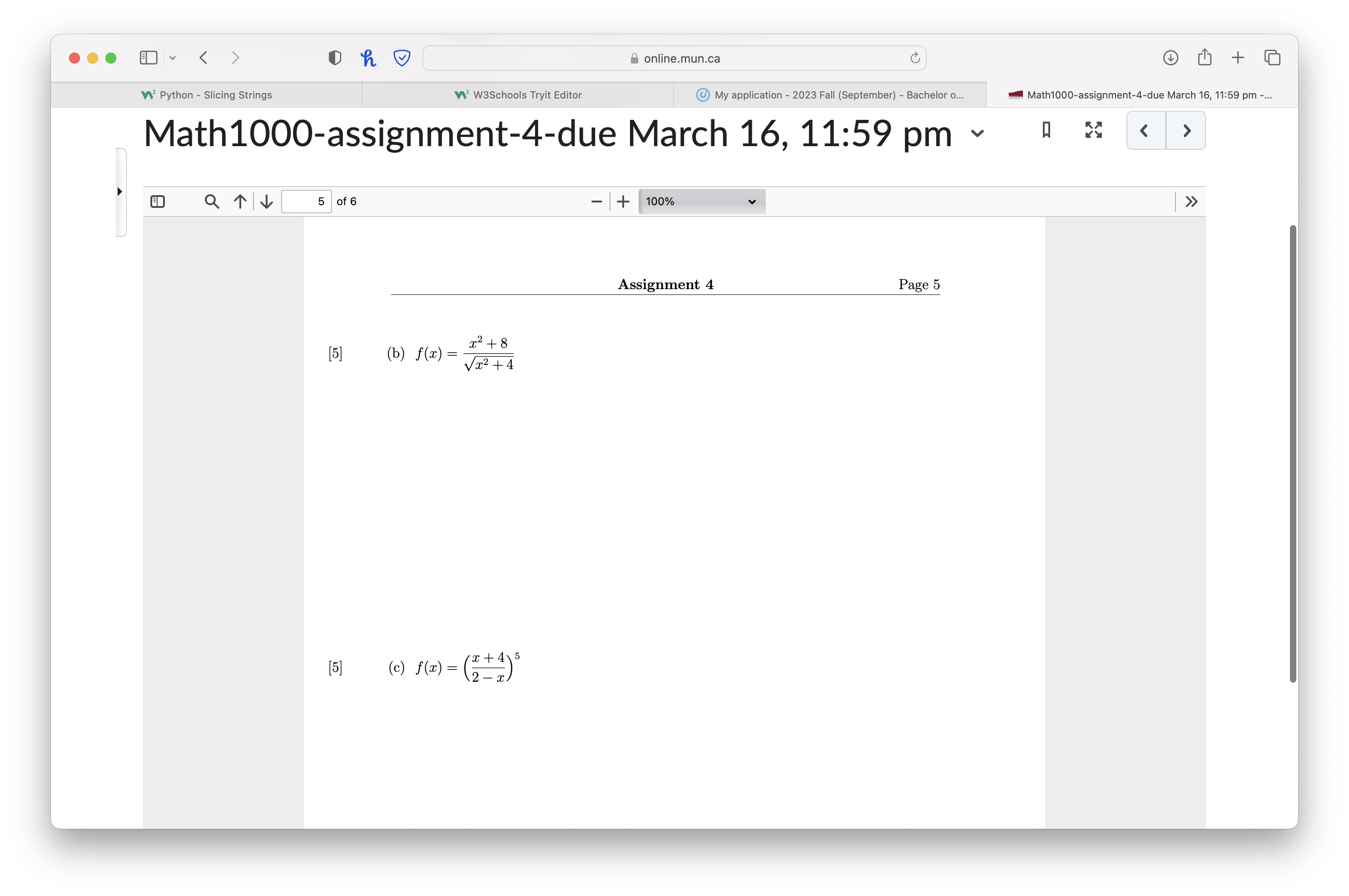 Assignment 4 Page 4 [3] (c) Find the equation of the tangent
