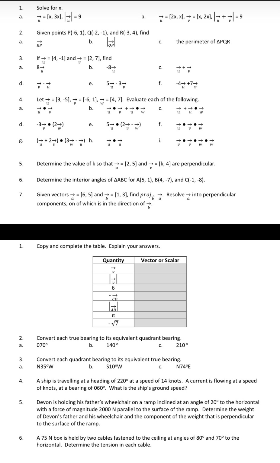  Solve for x. - = [x, 3x], = =9 b. =