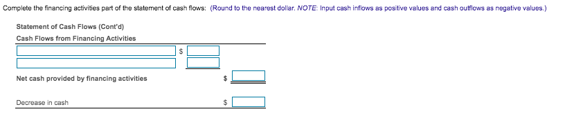 dollar. NOTE: Input cash inflows as positive values and cash outflows as