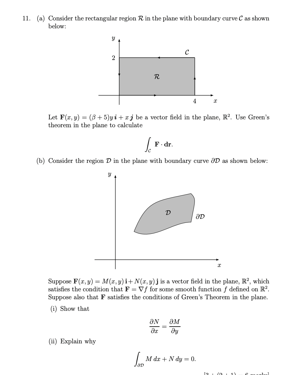 boundary curve C as shown below: y C 2 R 4 Let