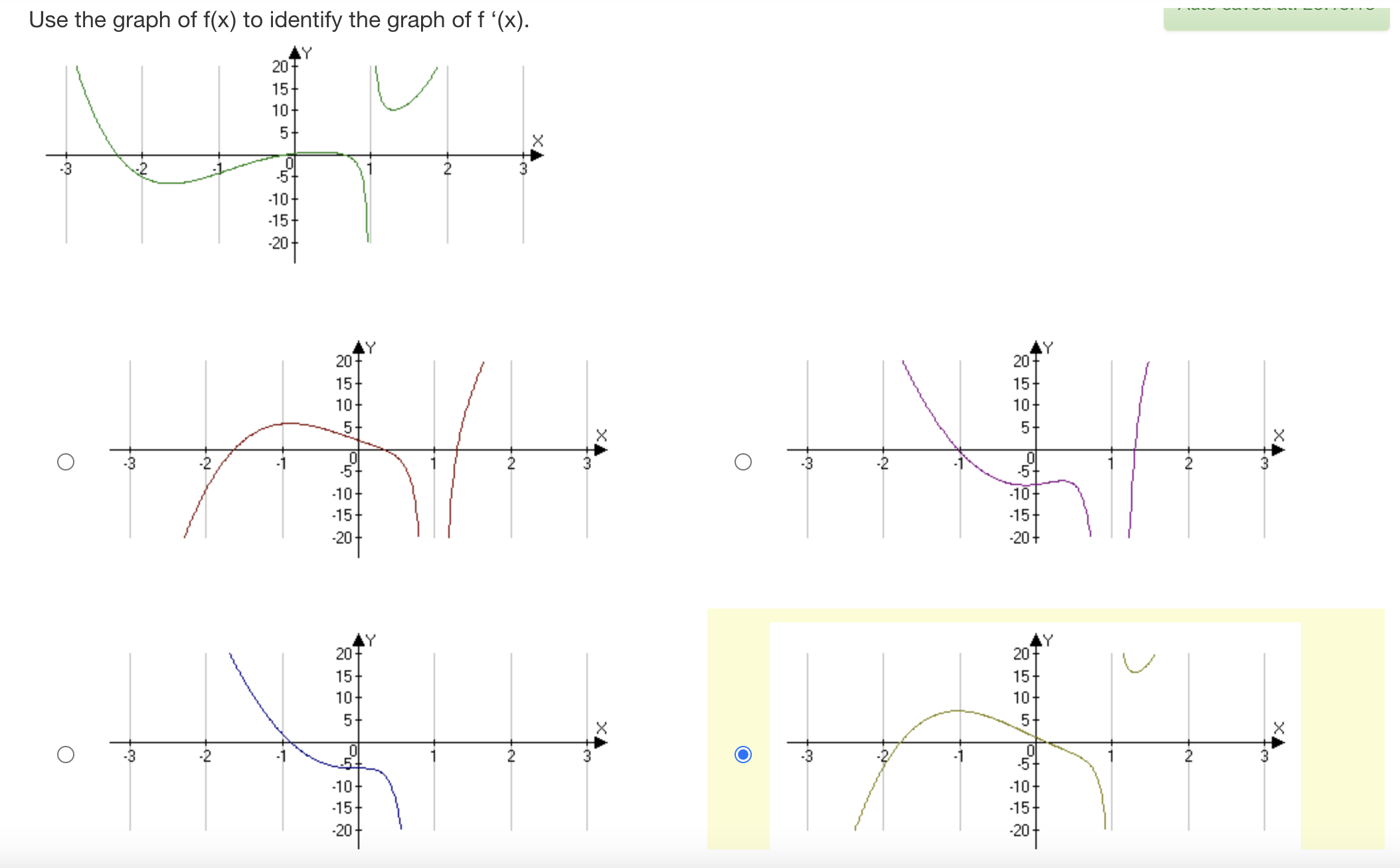 is zero at approximately x = 0, and x = 2.5. Given