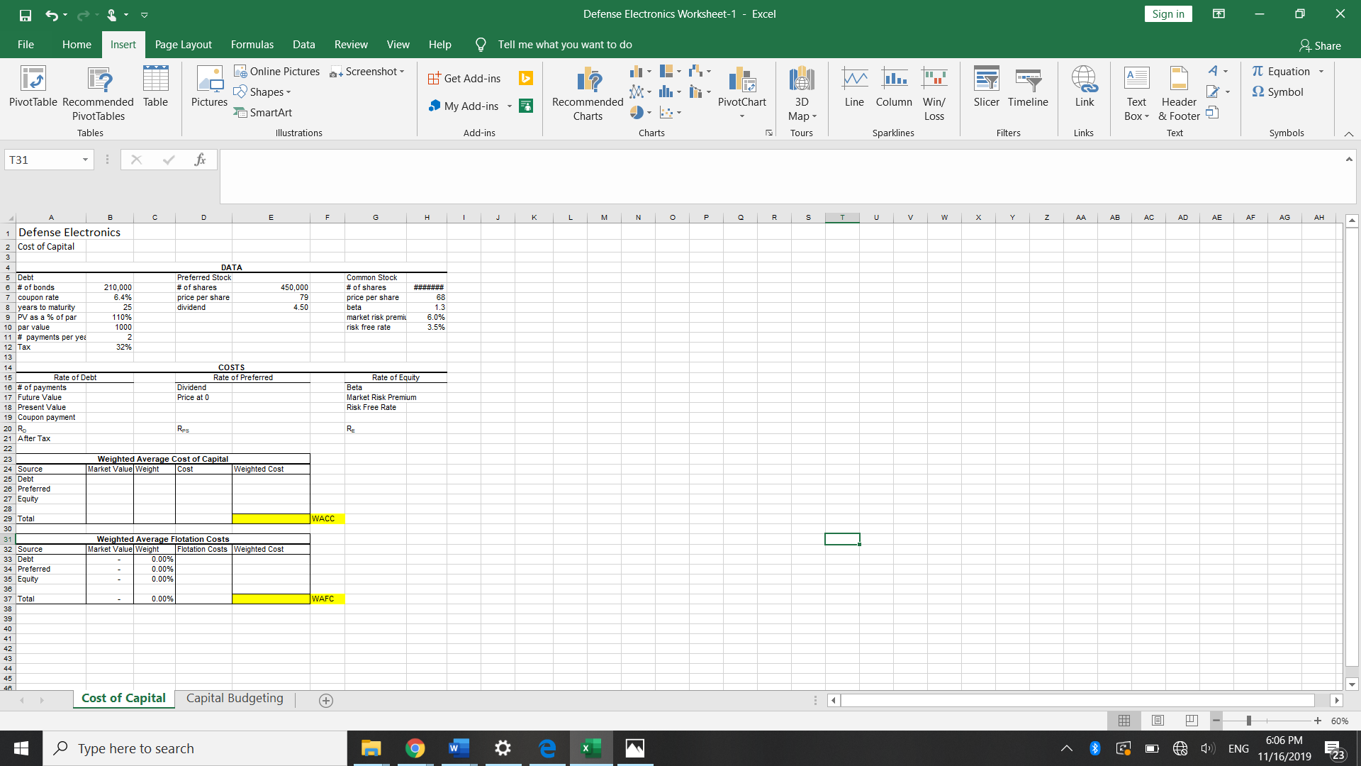  Defense Electronics This is a comprehensive project evaluation problem bringing together