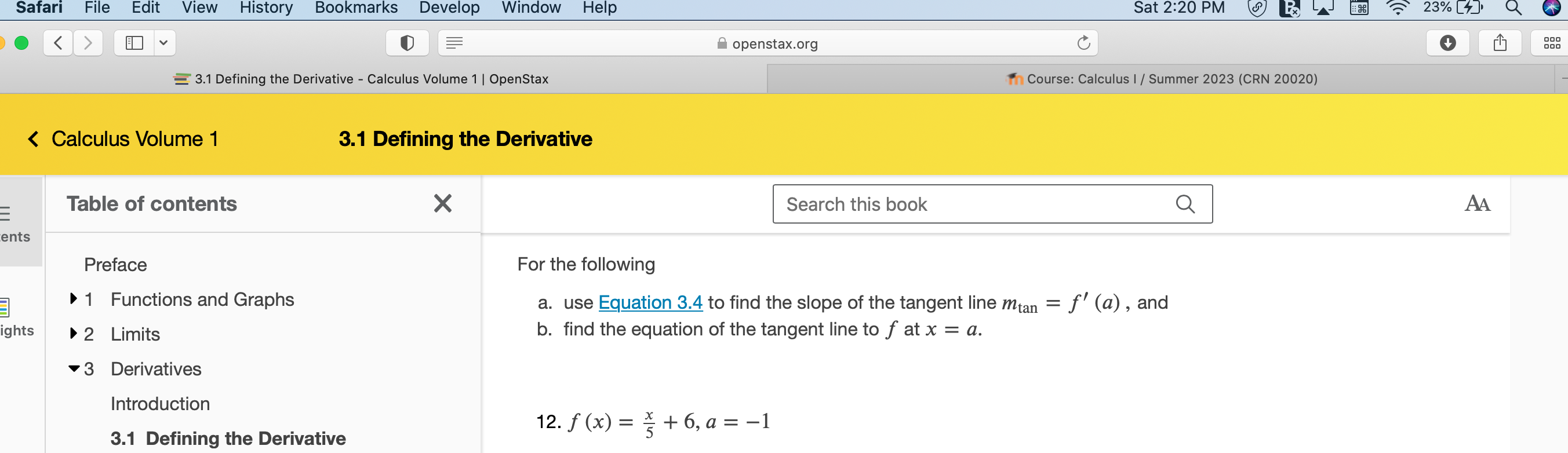 3.1 Defining the Derivative - Calculus Volume 1 | OpenStax In Course: