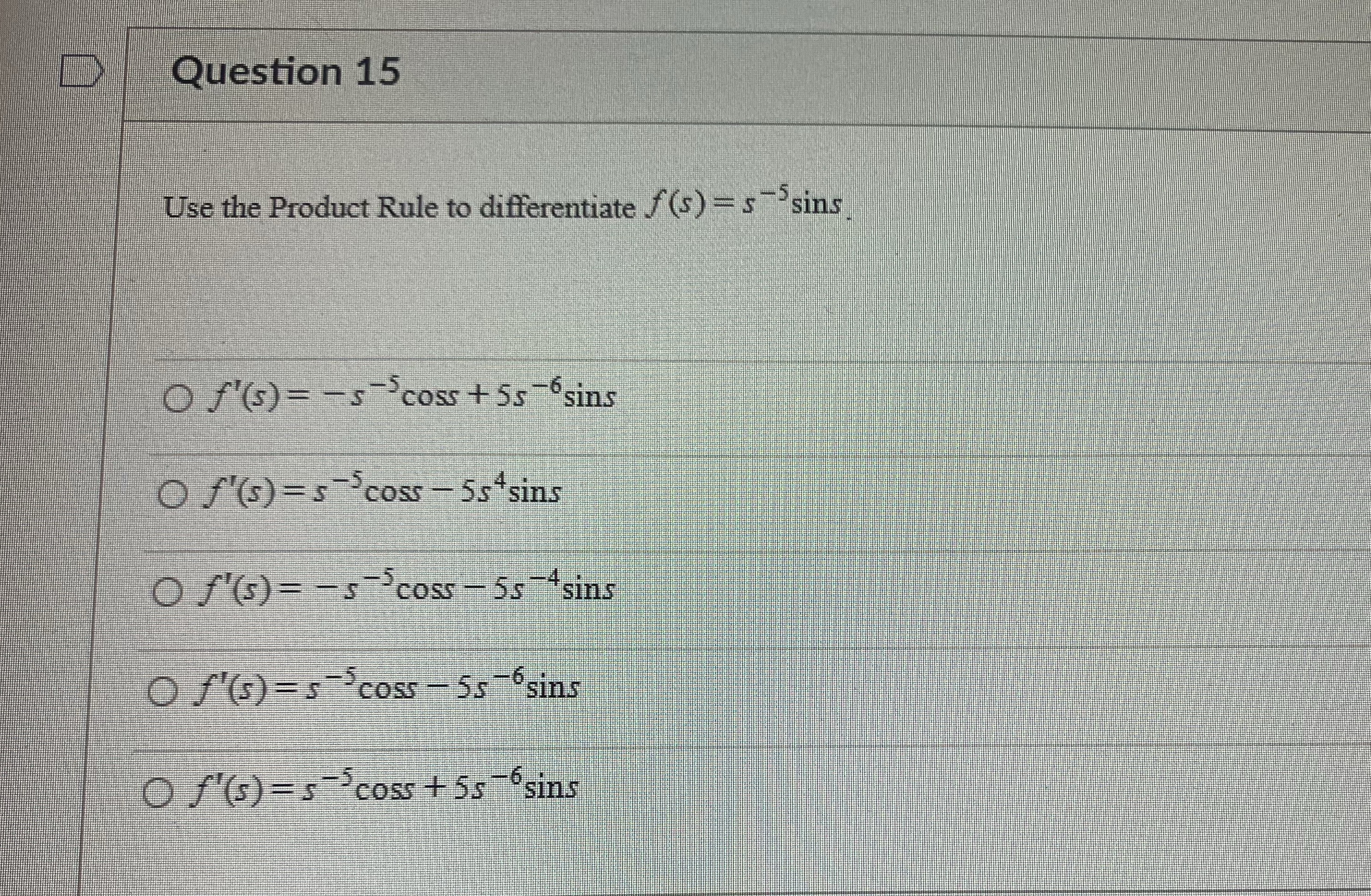 15. Which option is correct? Show work please Question 15 Use