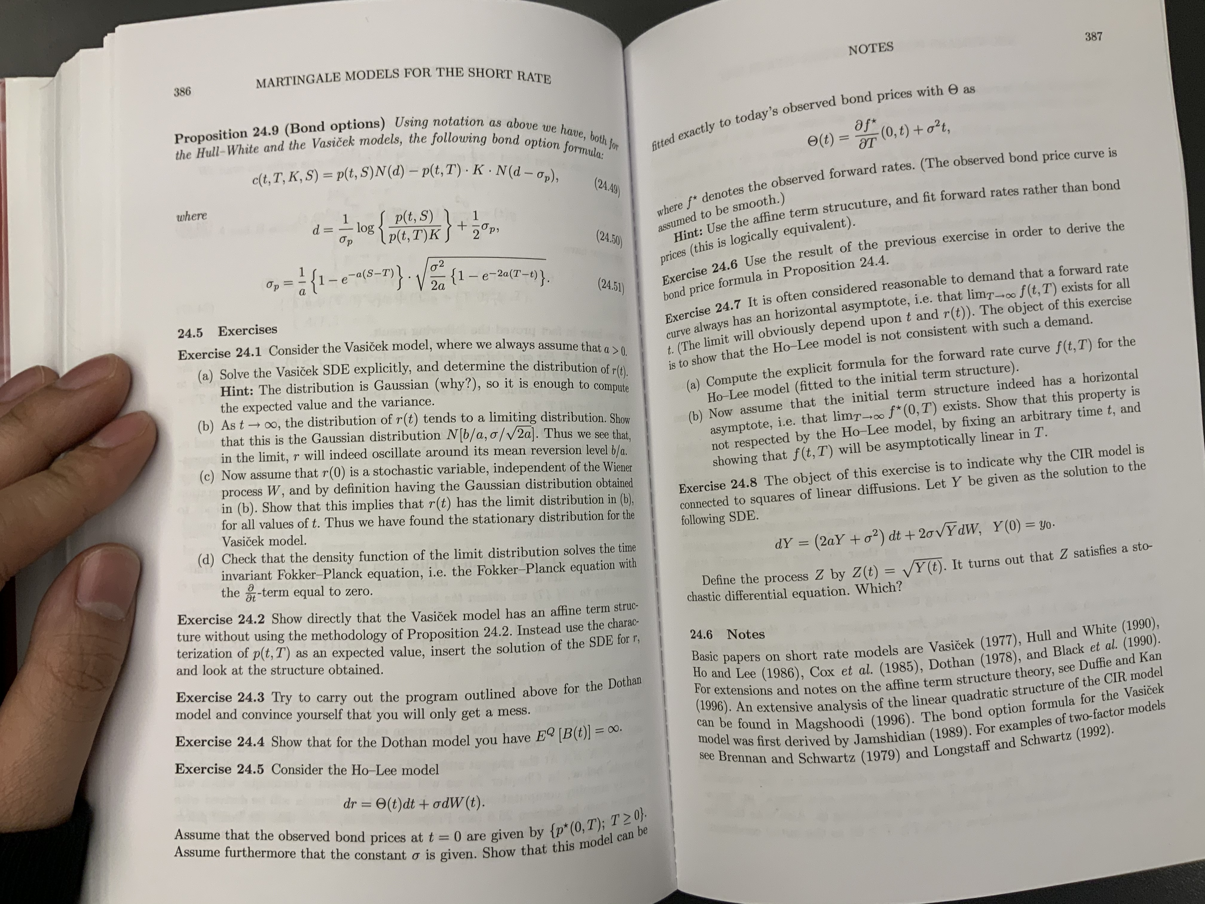(Bond options) Using notation as above we have, both for the Hull-White