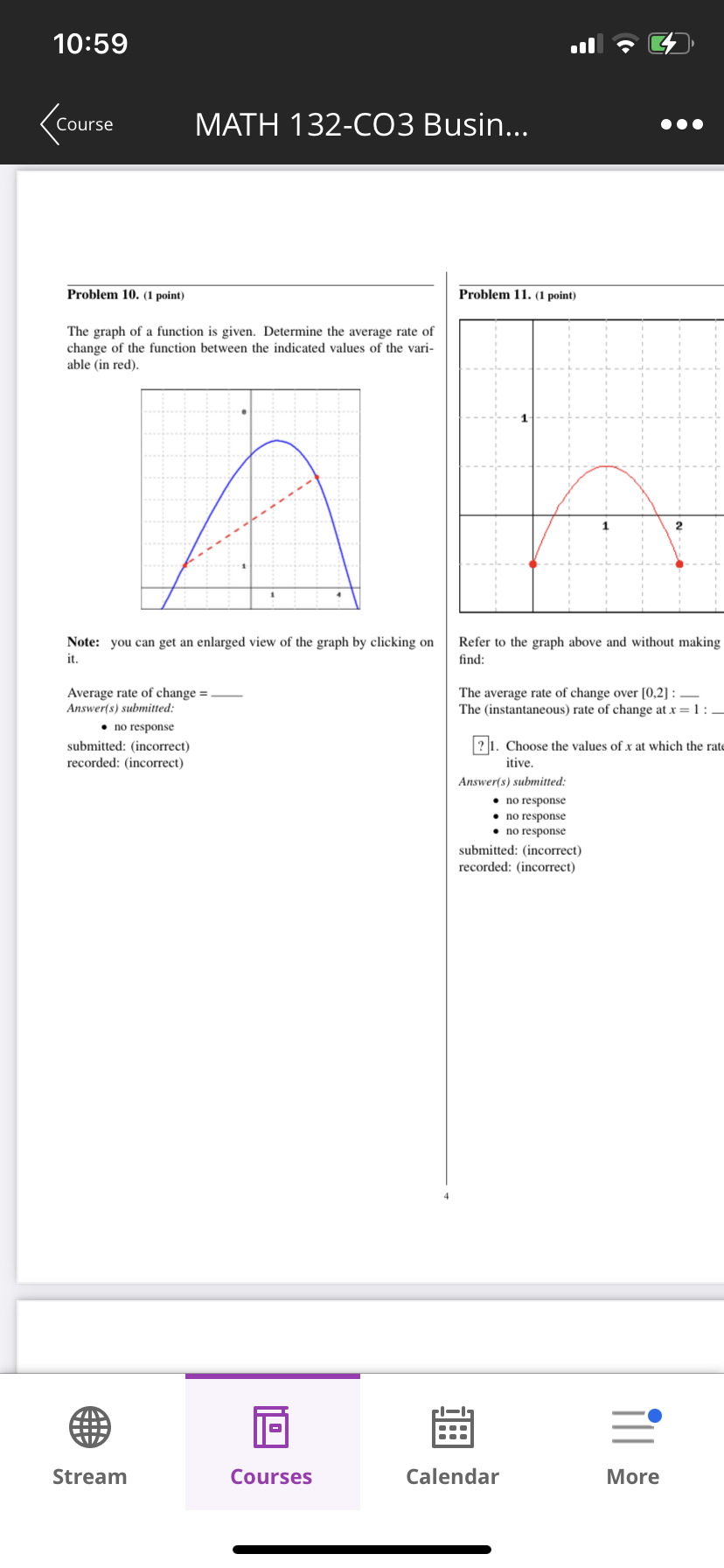 point) Problem 1. Using the graph of g(x) below, answer the following