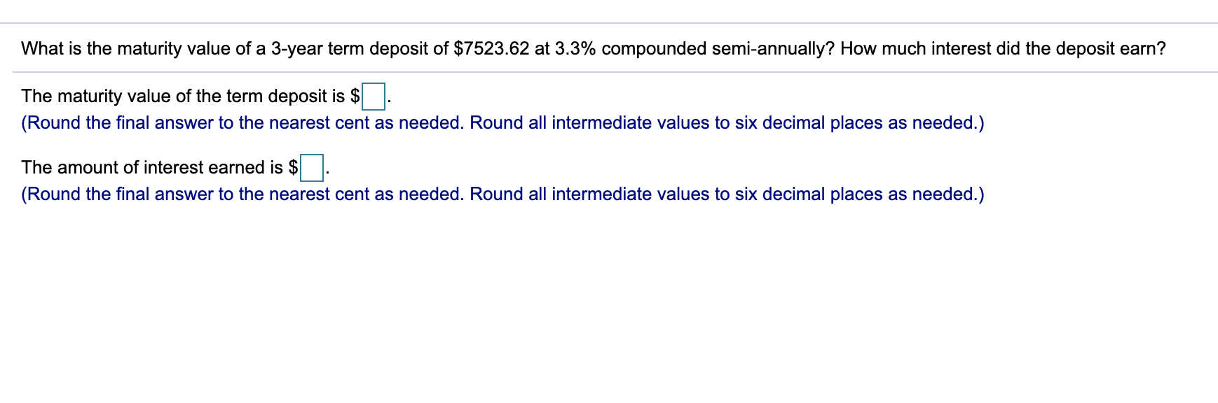 right now What is the maturity value of a 3-year term deposit