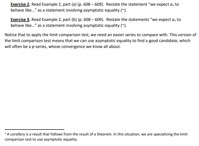 co (as n - co), n is, in a sense, faster than