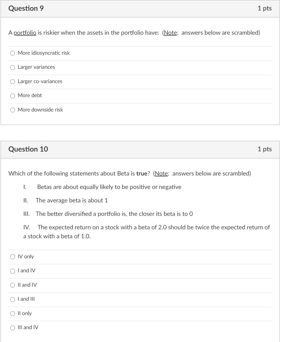 1.90 O 0.45 O 1.36 Question 4 1 pts The risk-free rate