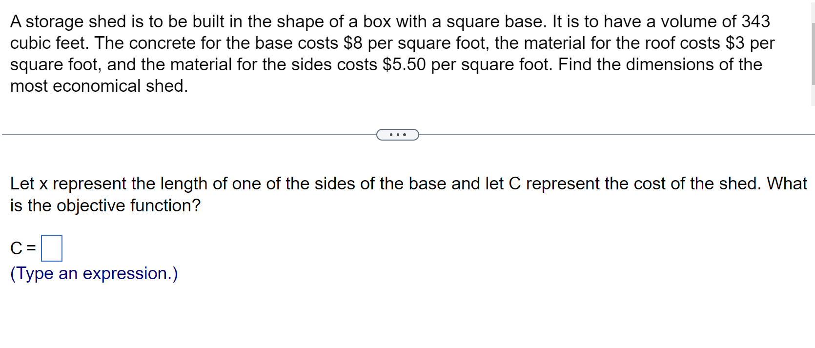 separate answers as needed. Type an integer or a simplified fraction.) '3'