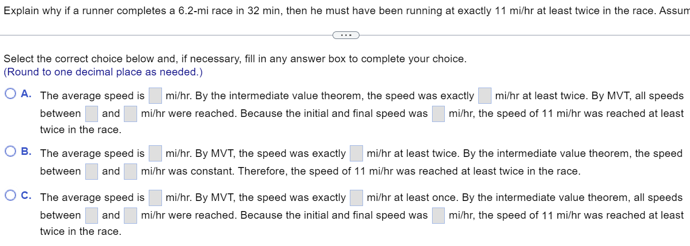 min, then he must have been running at exactly 11 mi/hr at