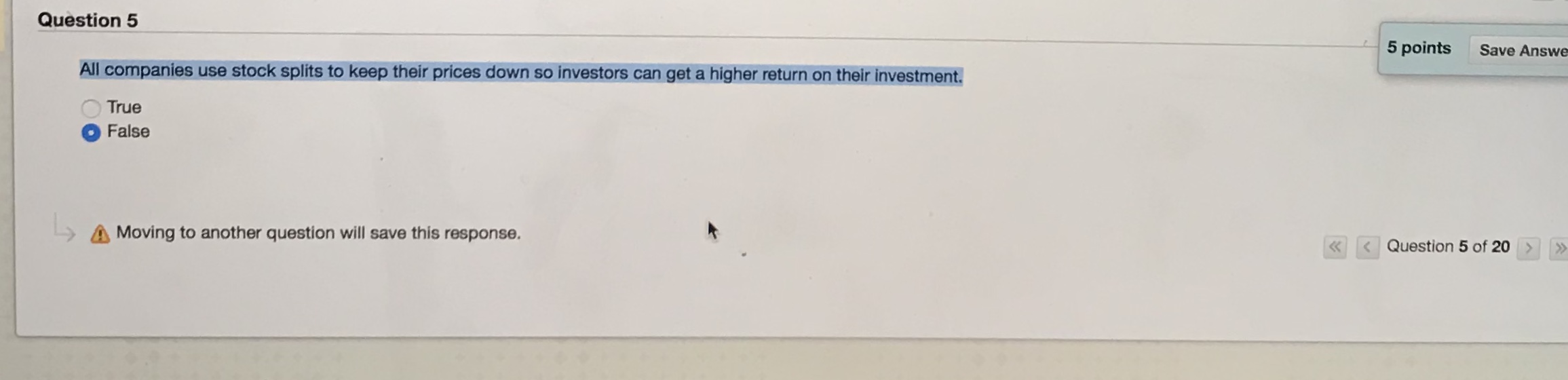 20 Question 1 5 points If management operates in a manner designed