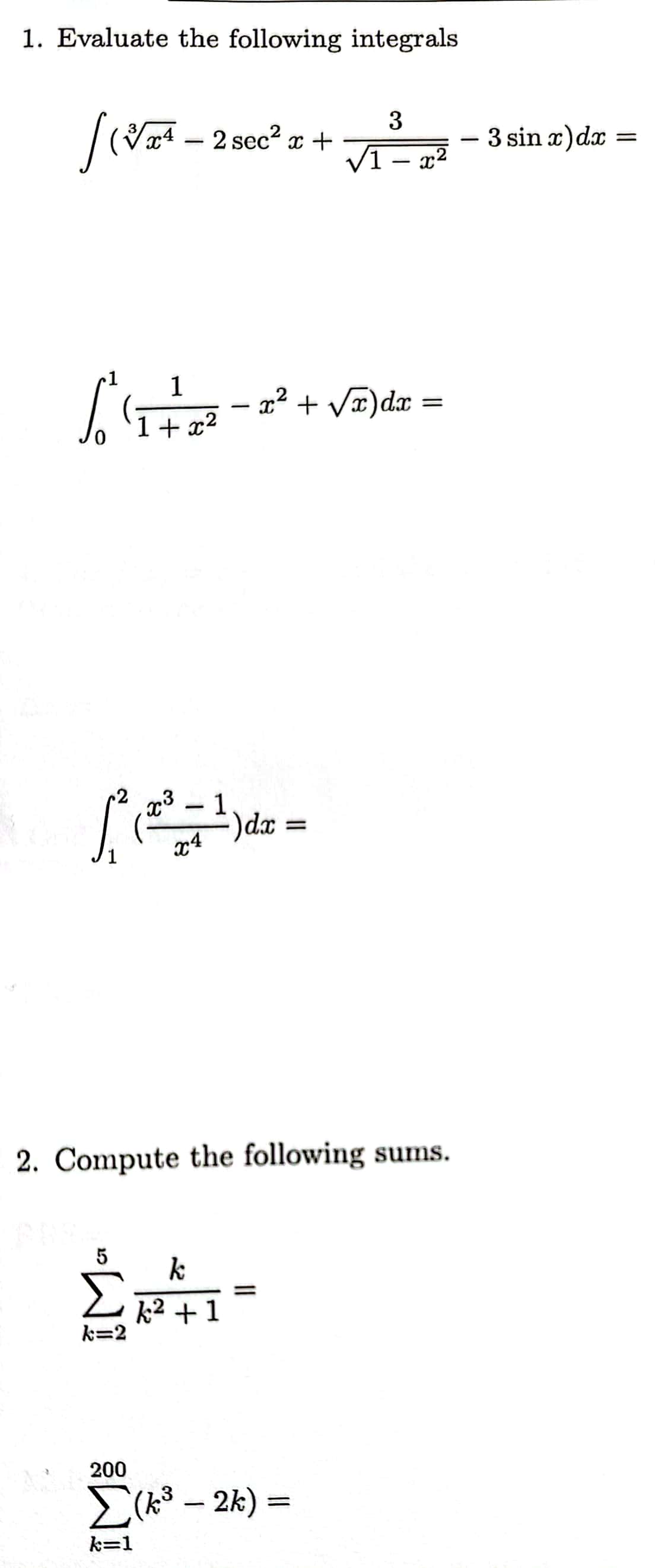 3 - 3 sin x)dx = 1 - x2 So (11+1=12 -