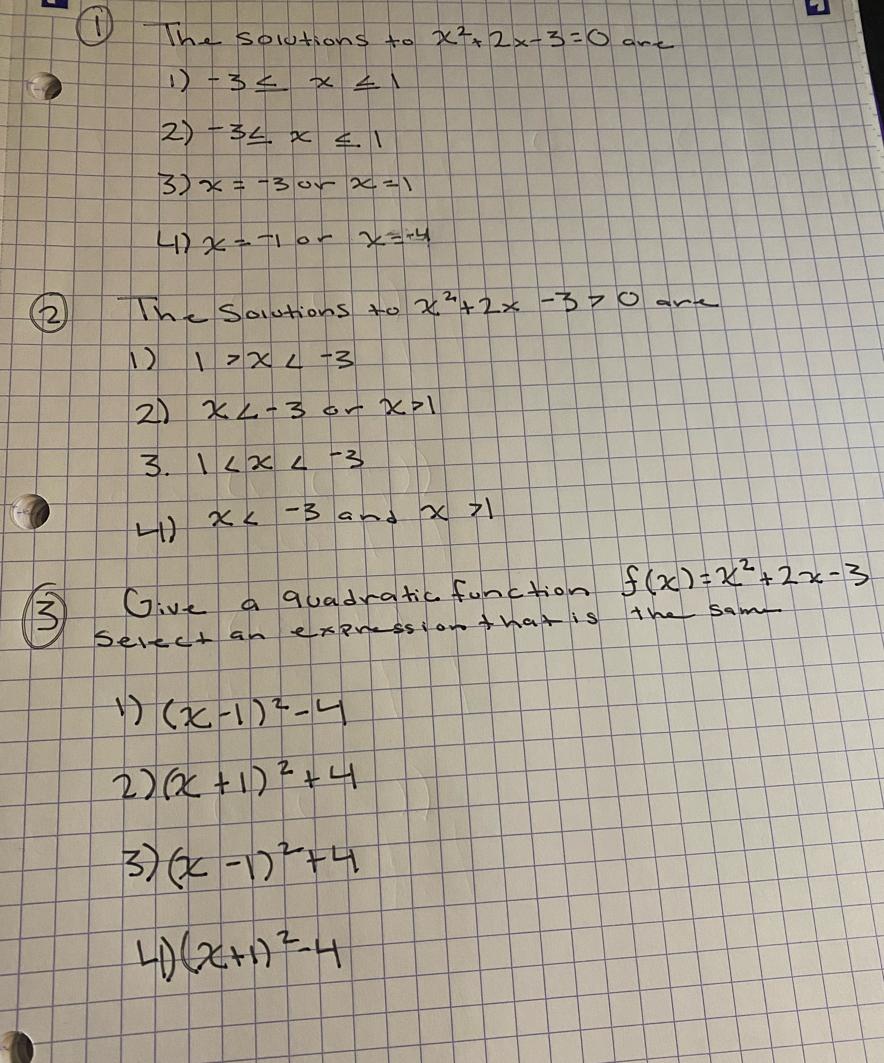  The solutions to X ? + 2 x - 3= 10