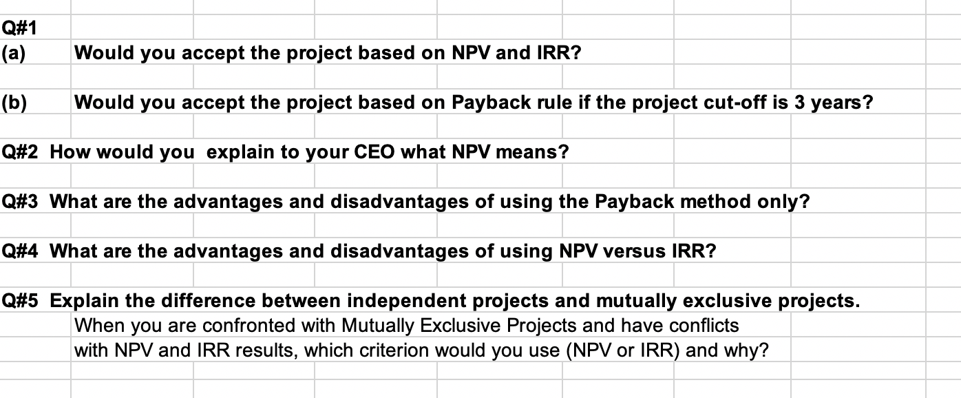 and IRR (c) Develop problem-solving and critical thinking skills and make long-term