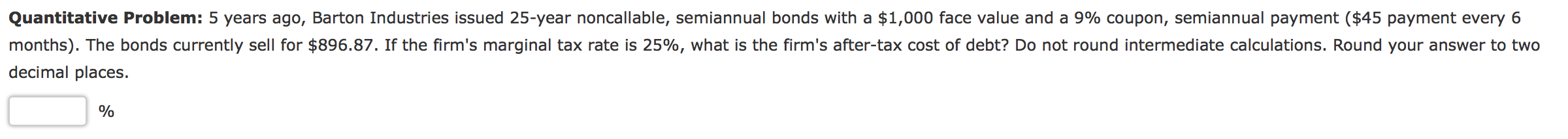 bonds with a $1,000 face value and a 9% coupon, semiannual payment