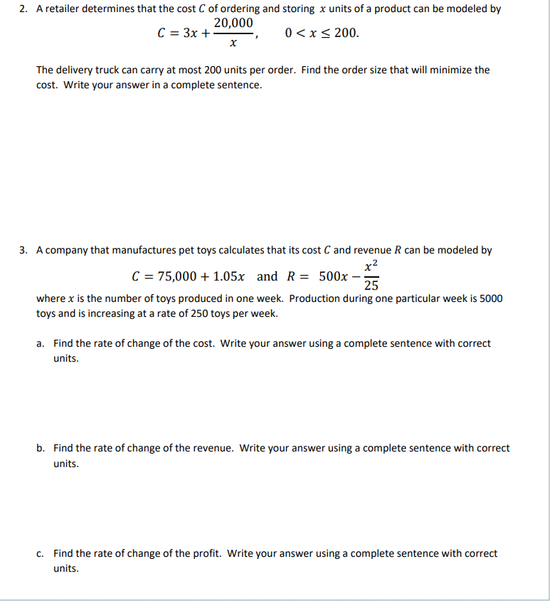your work in the space provided. 1. Let I represent the units