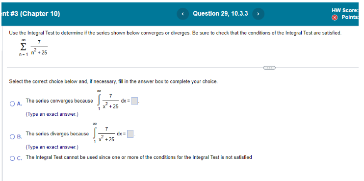  nt #3 (Chapter 10) Question 29, 10.3.3 HW Score: Points Use