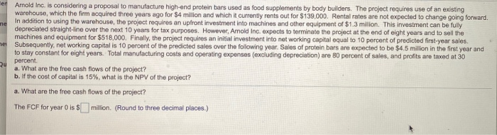 proposal to manufacture high-end protein bars used as food supplements by body